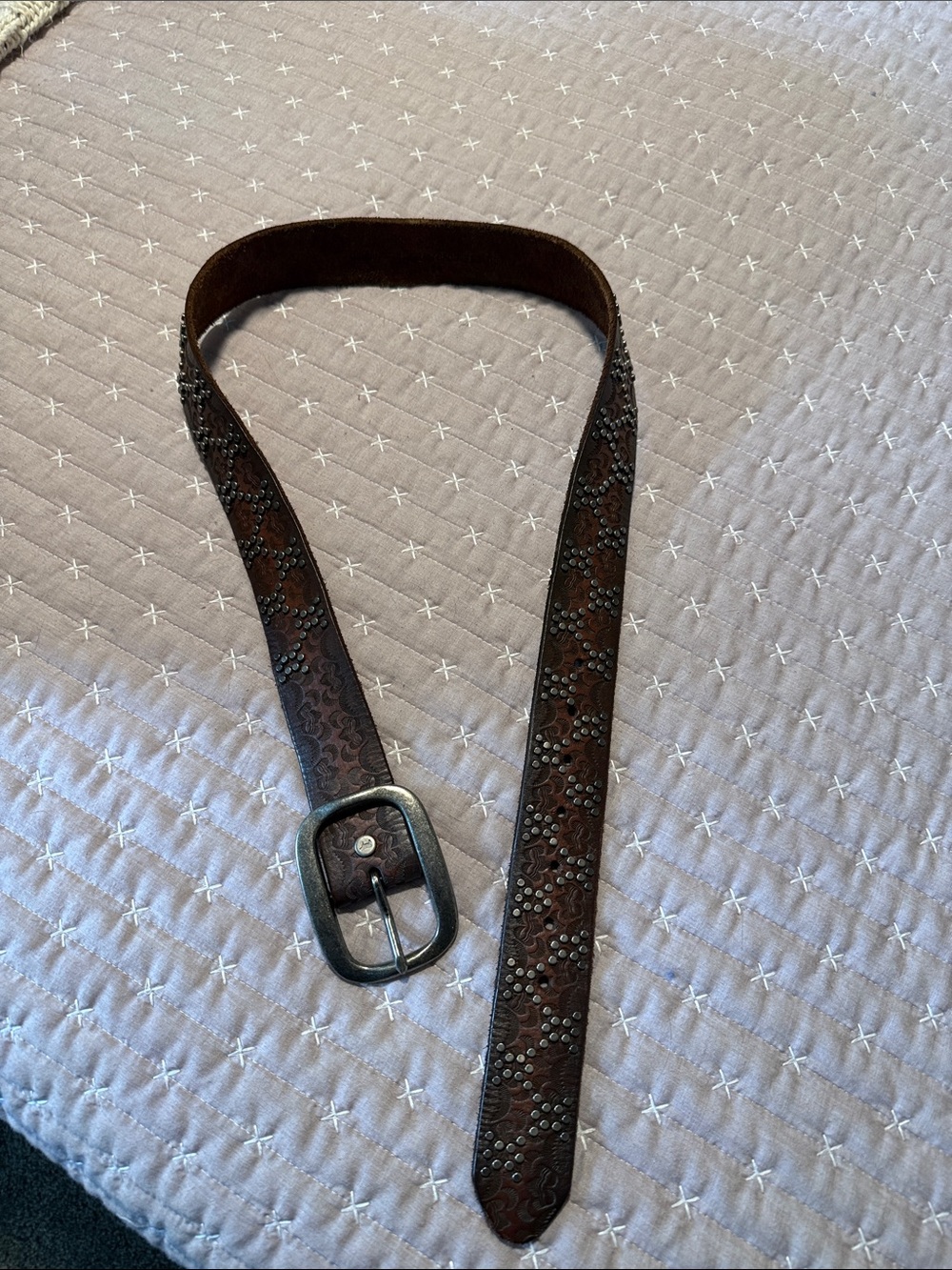 Brown Studded Leather Belt